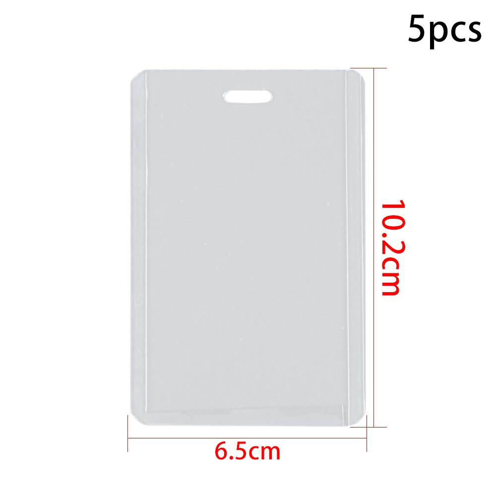 5PCs Transparent Plastic Badge Work Card Holder Protector Cover ID Card Pouch Business Case Pocket Unisex Card Sleeve: 4