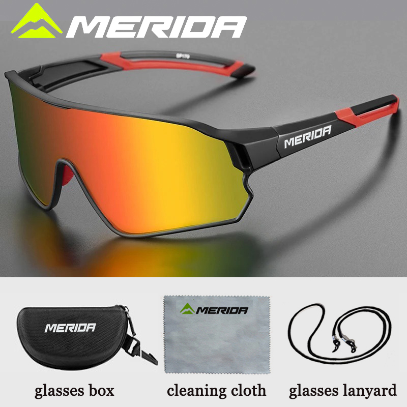 Merida fietszonnebril  uv400, winddichte sportbril voor racefiets en mountainbike,  tr90 montuur, anti-condens en krasbestendig.: Blauw