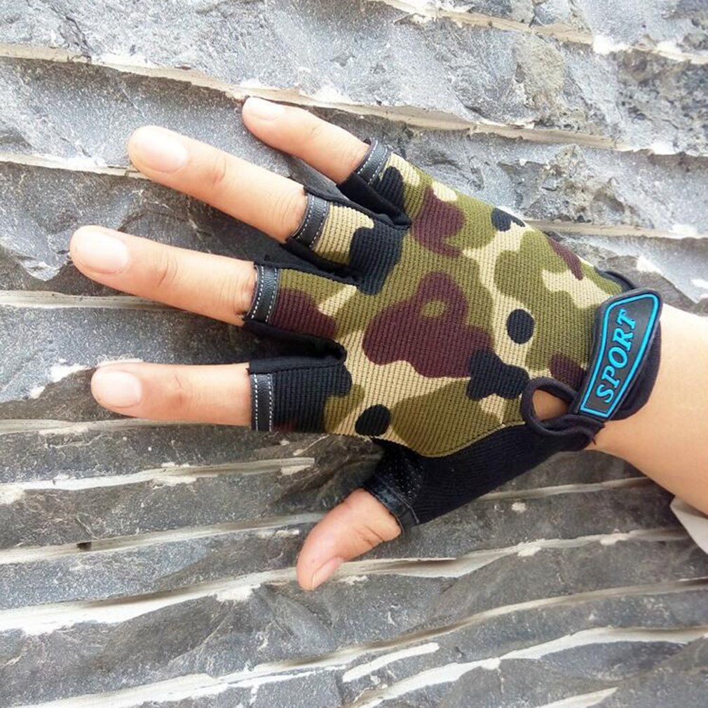 Kinderen Half Vinger Handschoenen Voor Fiets Camping Wandelen Jongens Meisjes Outdoor Sport Mtb Mountainbike