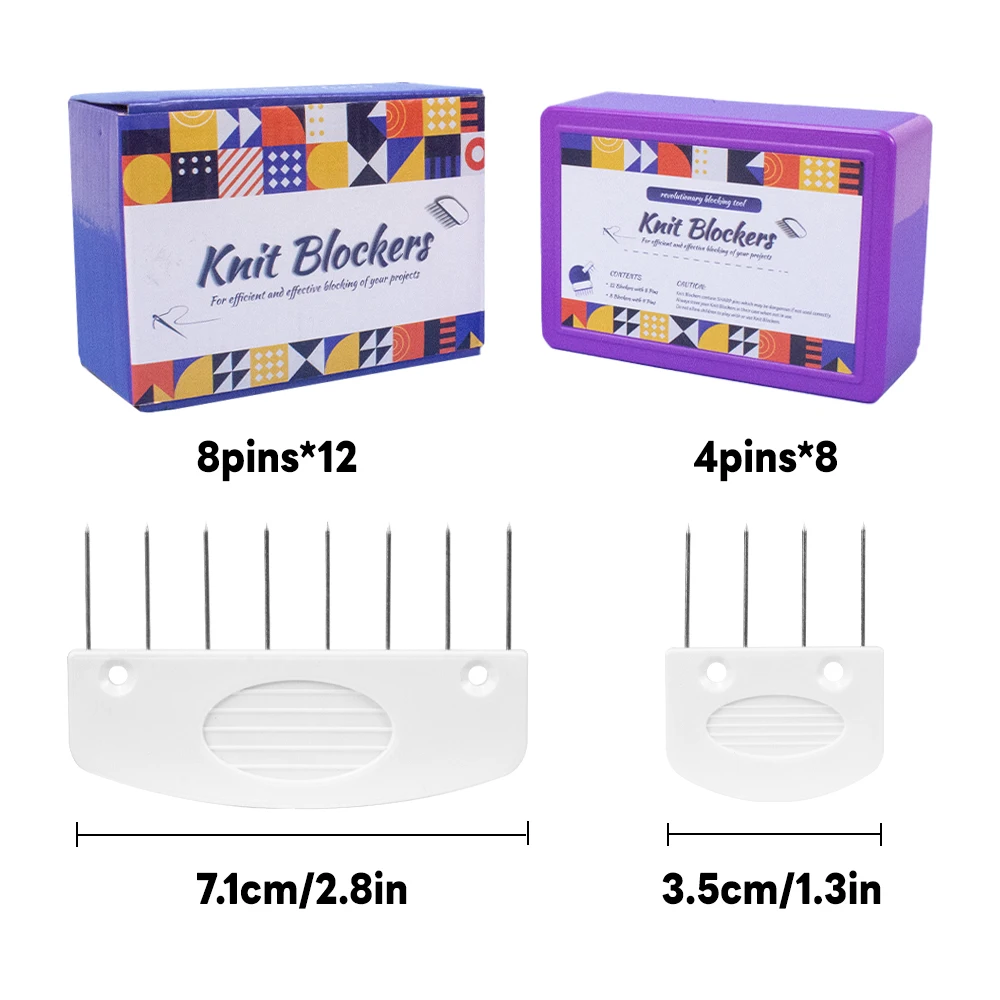 Ensemble de bloqueurs de tricot, 20 pièces, peignes et goupilles de blocage de tricot en acier inoxydable avec 2 tailles différentes pour bricolage, fournitures de tricot et de crochet