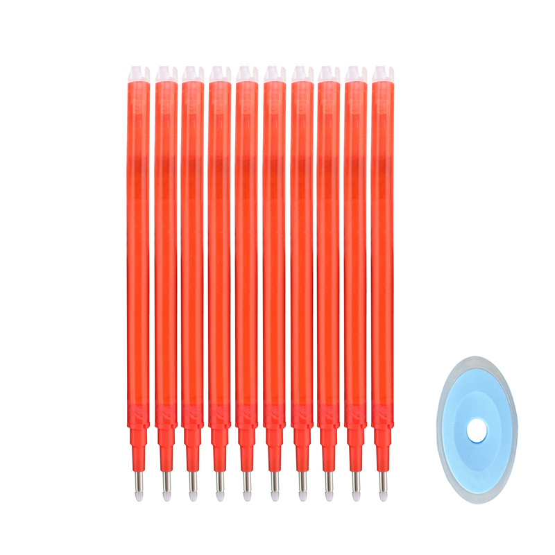 10pcs/lot 0.5mm Magic Erasable Pen Press Gel Pen Set Washable Handle Pen Refill Rod Blue/Black Ink School Writing Stationery: WHITE