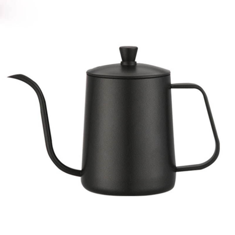 Stainless Steel Coffee Pot Coffee 600ml Moka Pot Long Mouth Coffee Kettle Hand Punch Pot for Drip Coffee Maker Lid Drip Teapot