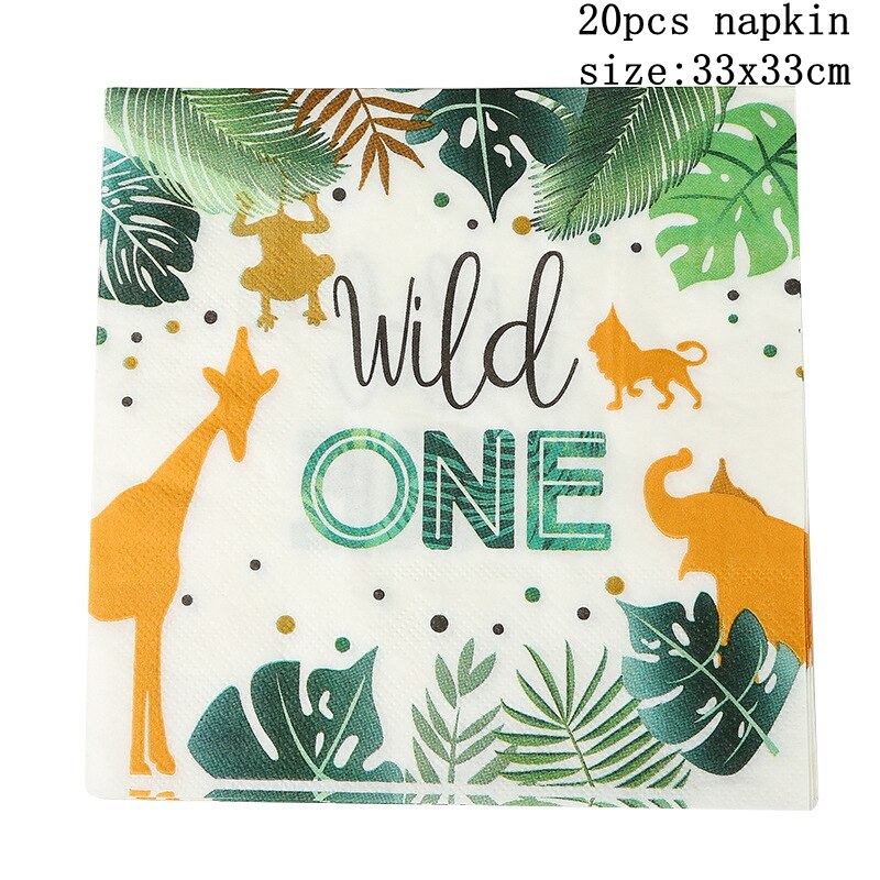 Wild Party WILD ONE Birthday Party Themed Cutlery Set Paper Plates &amp; Cups: D