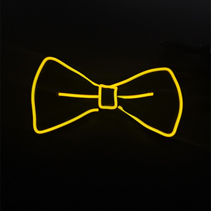Tirantes luminosos Led para hombre, pajarita, barra de música perfecta, iluminación Led, accesorios para actuaciones y fiestas de disfraces: tie yellow