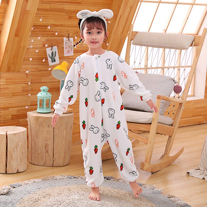 Kids Flanellen Jongens Meisjes Coral Fleece Pyjama Nachtkleding Baby Jongen Winter Pyjama Warm Tuinbroek Nachtjapon Voor 2 3 4 5 Jaar: 04 / 2T