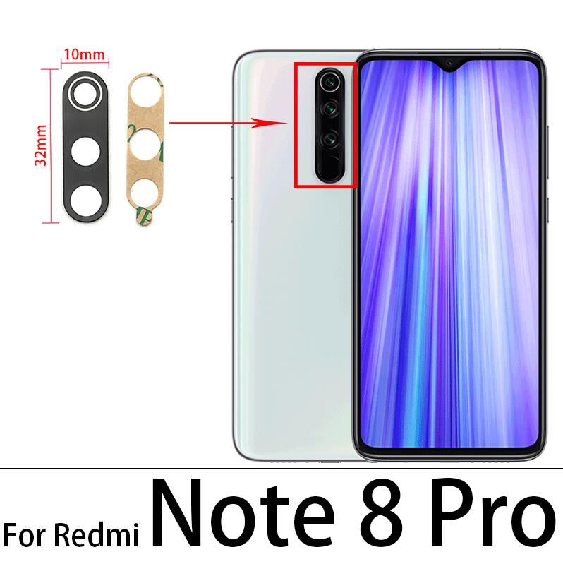 10Pcs/lot Redmi Note 10 Rear Back Camera Glass Len With Glue Sticker For Xiaomi Redmi Note 5 6 7 8 8T 9S 9 10 Pro Max Glass Lens: Note 8 Pro