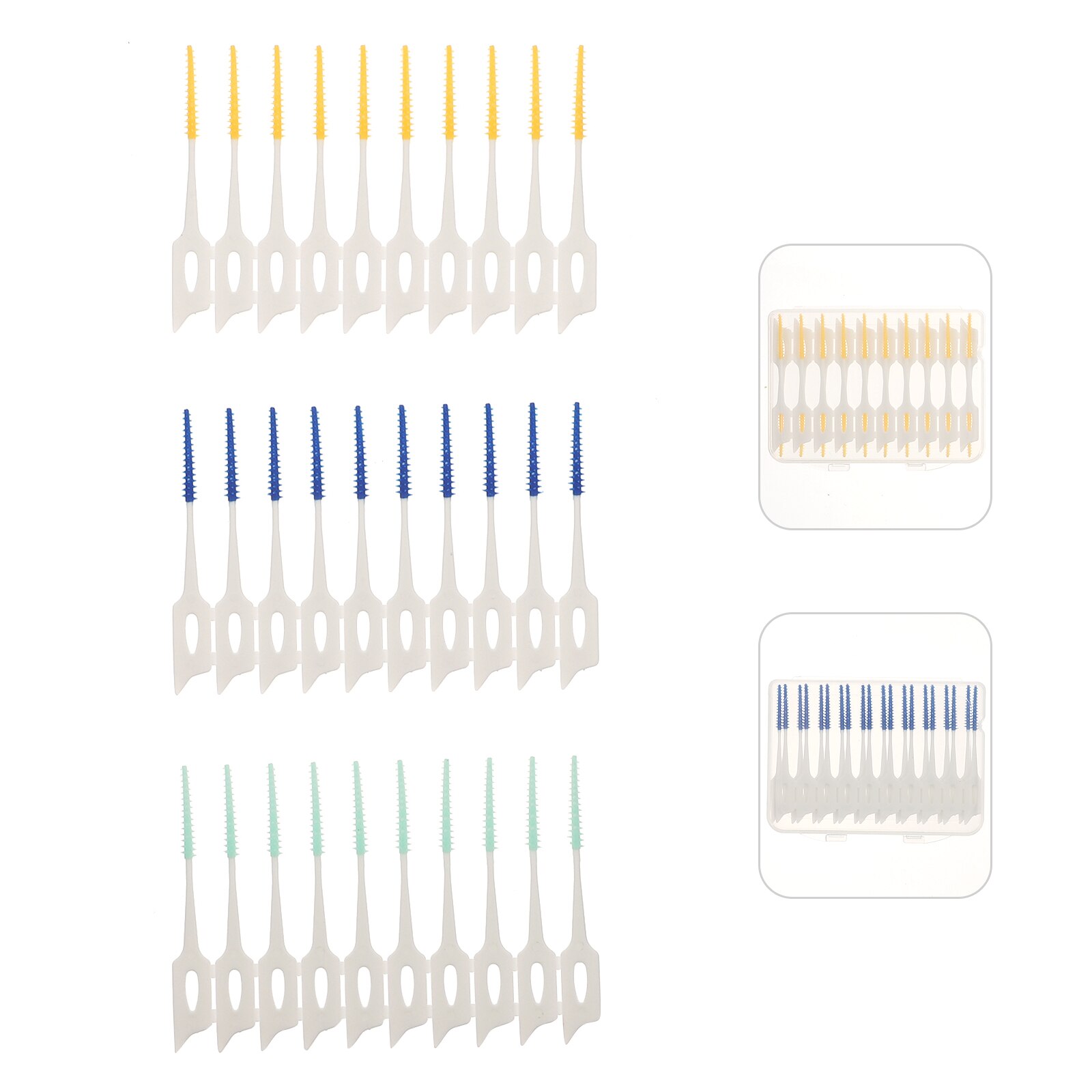 3 Boxes 60pcs Interdental Brushes Silicone Interdental Brushes Practical Inter-dental Brushes