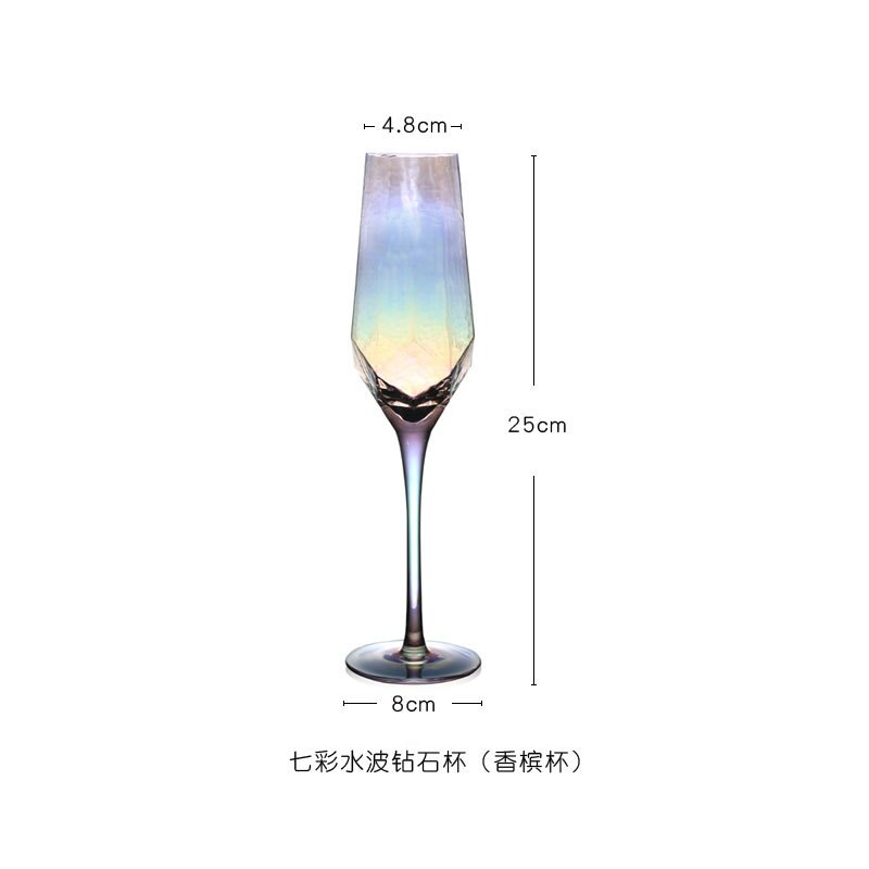 glass vinglass hjemme hamret beger rødvinsglass diamant champagne glass vinglass: Fargerik 280ml