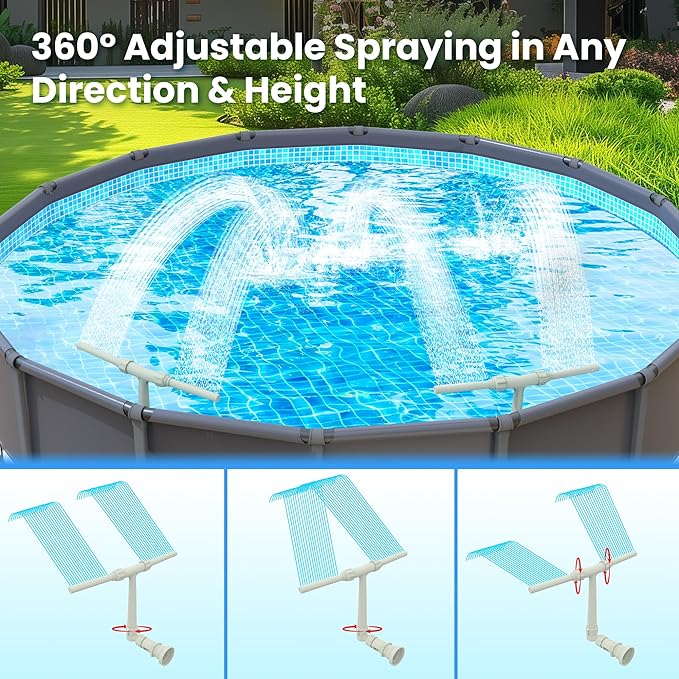 Swimming Pool Spray Summer Swimming Pool Cooling Sprinkler Outdoor Swimming Pool Party Waterfall Nozzle Water Sports Accessories