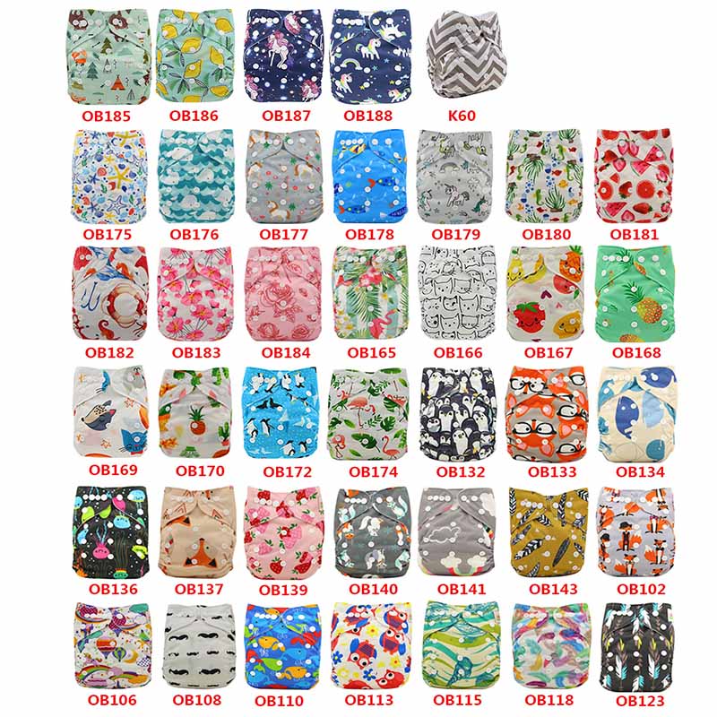 Ohbabyka-couches lavables | Paquet de 10 couches, Couche Lavable, Microfibre, charbon de bambou, tissu de Couche, Inserts de couverture de couches: 10pcs Color Random