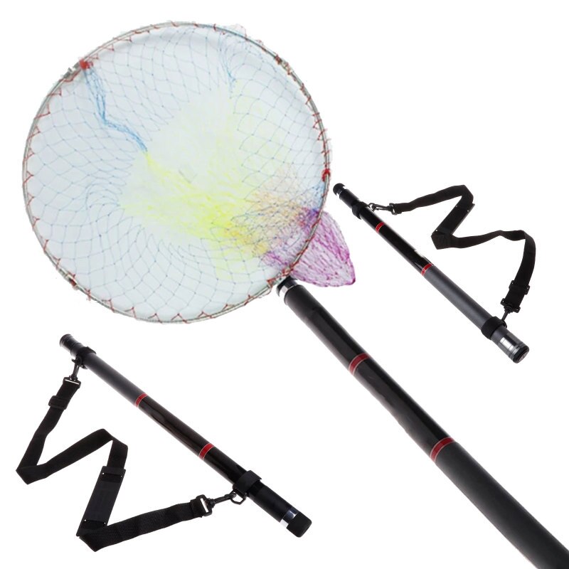 5.4M Telescopic Fishing Landing Gear Rod Round Telescopic Railing Portable Tool Pole Retractable Fishing Net Stretch Brail Tools