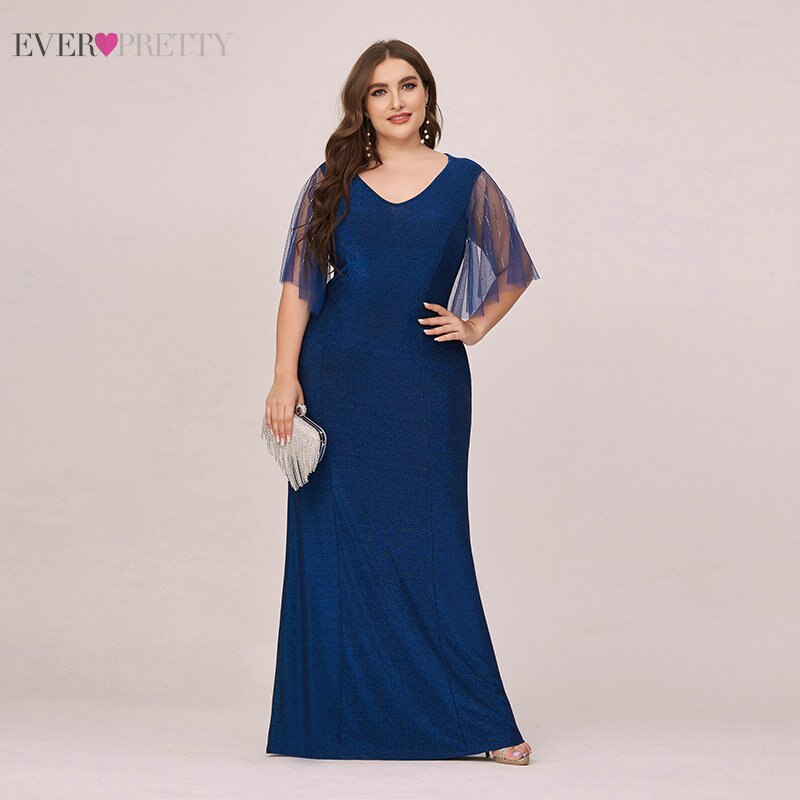 Plus Size Royal Blue Moeder Van De Bruid Jurken Ev Grandado