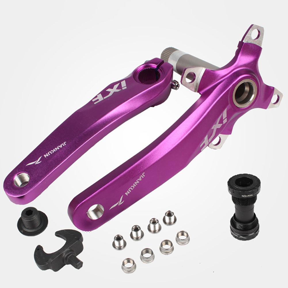 170mm bicicleta manivela IXF Izquierda/biela derecha + Fondo soportes de platos y bielas de aleación de aluminio de cigüeñal de bicicleta de montaña conjunto de piezas de ciclismo: Purple