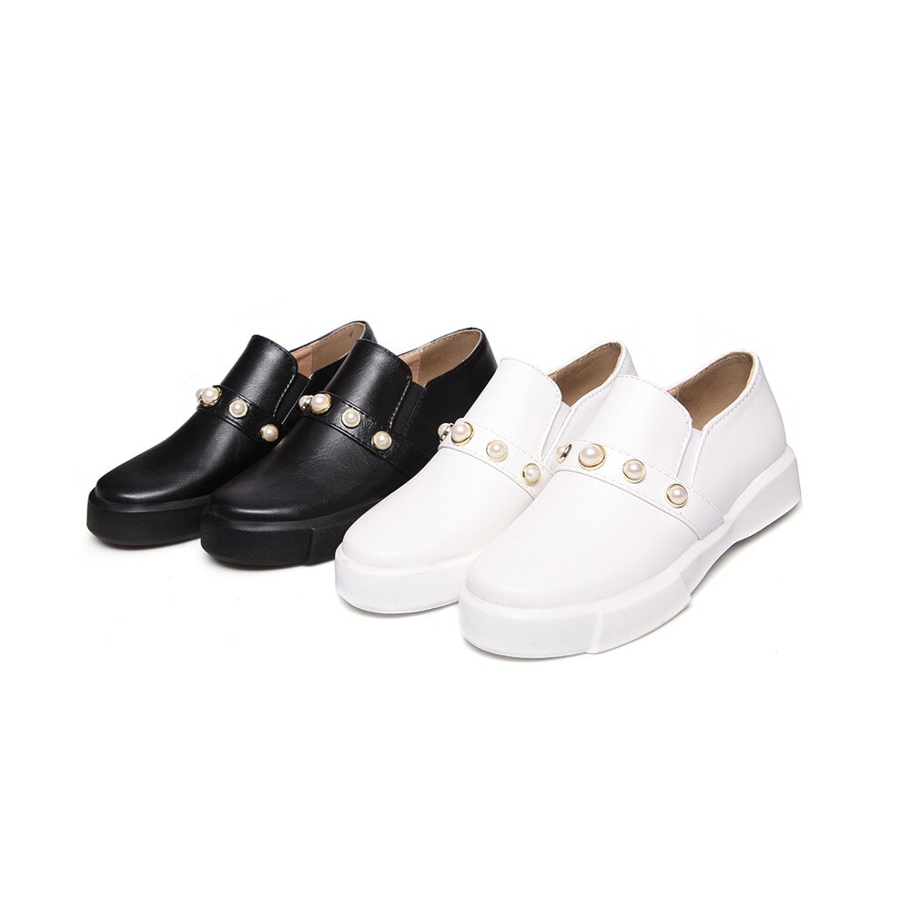 ASUMER zwart wit mode lente herfst dames schoenen ronde neus platte casual enkele schoenen maat 43 vrouwen flats