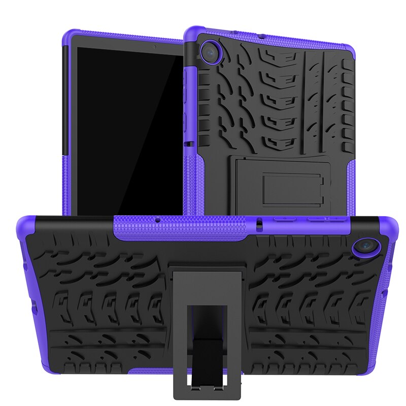 Case Voor Lenovo Tab M10 Plus 10.3 Fhd TB-X606F TB-X606X Tablet Case Heavy Duty Hybrid Shockproof Beschermhoes Met Kickstand: Purple