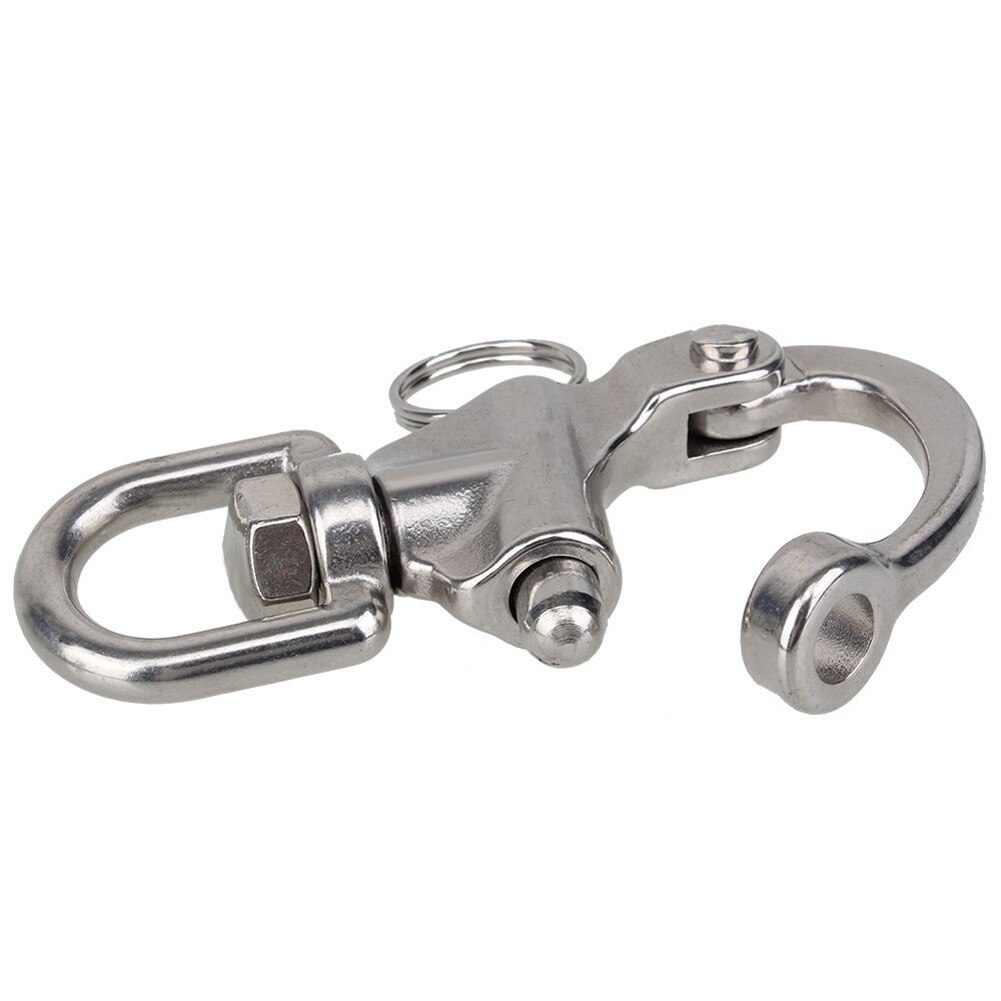 87mm Stainless Steel Swivel Snap Shackle Eyelet Shackles with D Ring Marine Boat Rigging Hardware DIN889