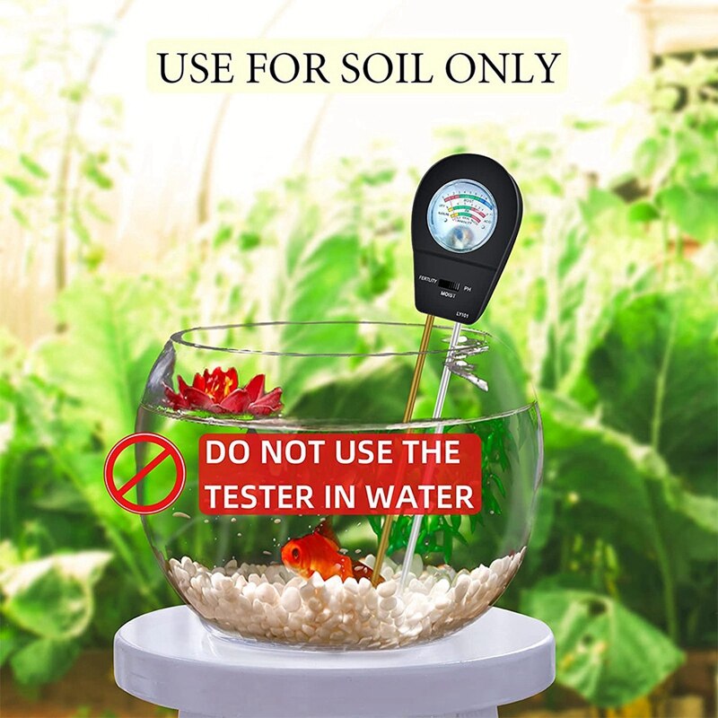 Soil Moisture Meter for Plants, 3-In-1 Soil PH Meter Plant Water Meter, Soil Tester for Plant Care, Soil Test Kit
