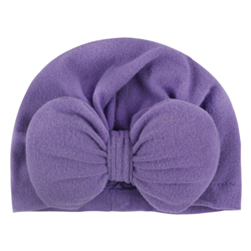 Cotton Hat Knotted Bow Headwear Baby Solid Color Indian Turban Newborn Toddler Kids Baby Boy Girl Warm Soft Cap