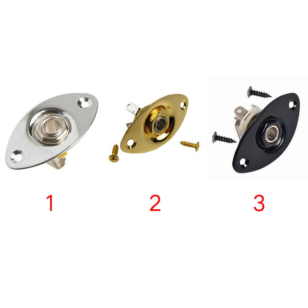 Set kitara jack levy 1/4 '' tuloliitäntä kromi soikea sopii eri kitara iso -britannia