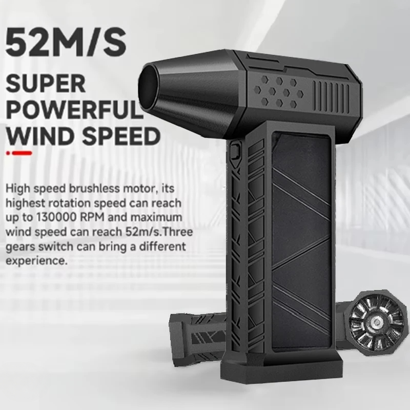 Ventilador Turbo Jet de 130000 RPM, soplador de aire portátil, Mini herramienta eléctrica con pantalla LED de alimentación para coche, PC, barbacoa de pelo de mascotas ​
