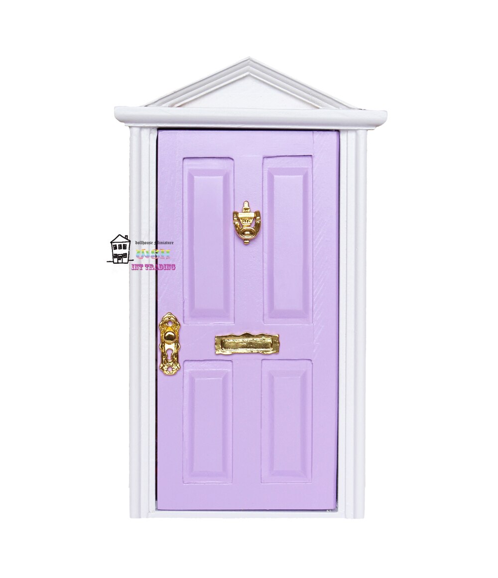 1:12 miniatura casa delle bambole Fata Porta Luce viola Fuori aperto Bambole Parti Regalo di Modo 3 Stile accessori hardware