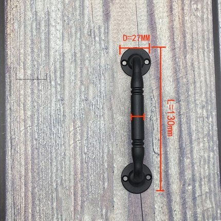 1 piece Barn Door Handle Iron Cabinet Handle and Industry Knobs Black Metal Door Handle Retro American Countryside: 6