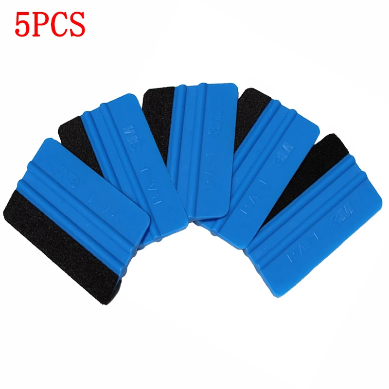 5pcs Car Stickers Film Install Squeegee Squeegee Vinyl Carbon Fiber Scraper with Felt Squeegee Tool Film Wrapping Car Wrap Tools: black