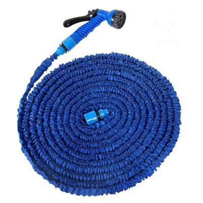 Autowasstraat sproeier tuinslang uitbreidbaar magische flexibele waterslang eu-slang plastic slangen buis met spuitpistool voor het bewateren: 50ft 15m / Blauw