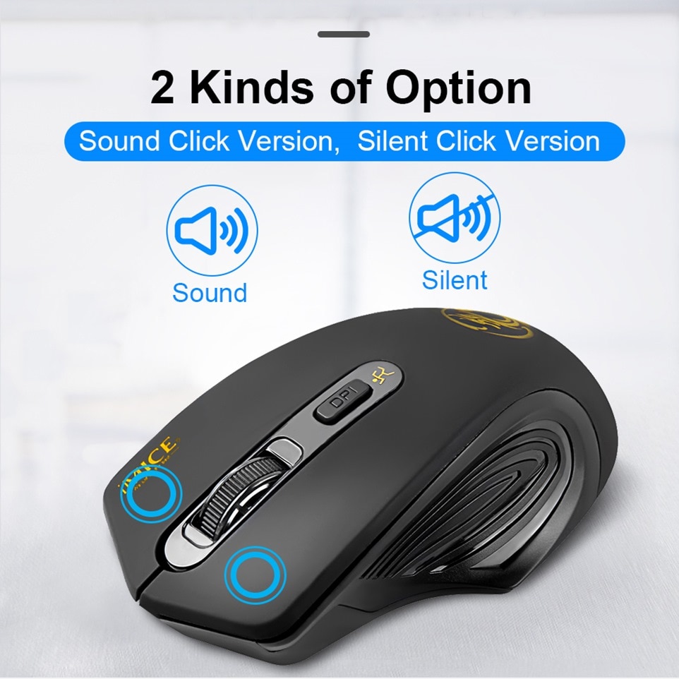 Souris optique sans fil 2000DPI, récepteur USB 2.0, 2.4GHz, pour ordinateur portable, PC, son silencieux