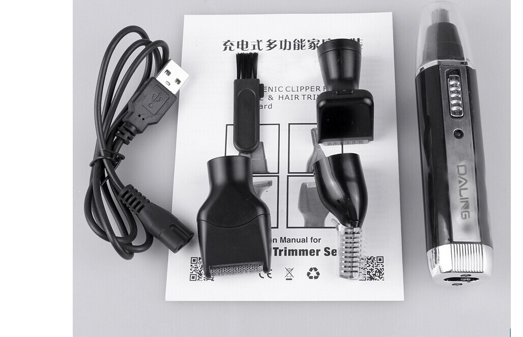 Neus Tondeuse Neus en Oor Wenkbrauw Clippers Gezichts Nasale Elektrische Voor Heren: USB