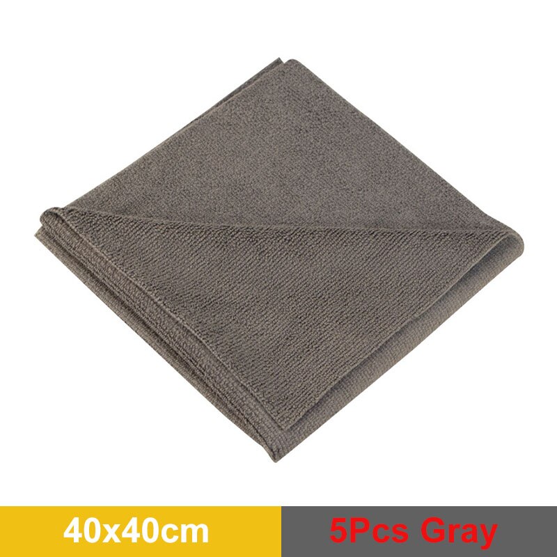 Extra Soft Car Wash Waxed crystal Microfiber Towel Car Cleaning Drying Cloth Car Care Cloth Detailing Car WashTowel Never Scrat: 5pcs gray