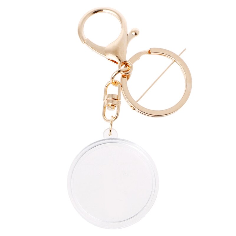 Acrylic Coin Holder Capsule With Pad Ring For 30mm 27mm Keyring Alloy Keychain: GD