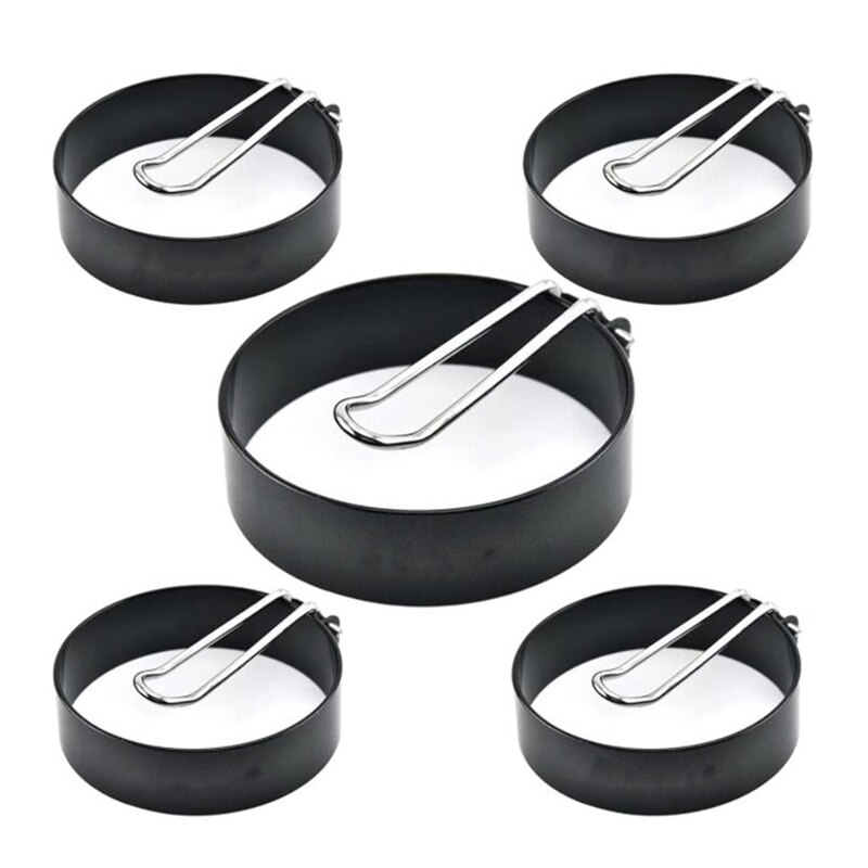 5 Pack Non-stick Ei Ringen Voor Bakplaat, Frituren Ei Maker Mallen, ei Ringen Voor Frituren Koken Eieren, Ontbijt, Sandwich,Etc