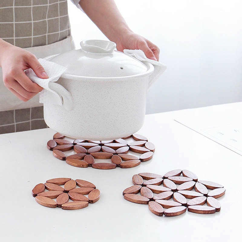 Placemats voor op tafel placemats bureau tafelmatten keukenaccessoires pot beker tegen bloesem bamboe onderzetters isolatiematten