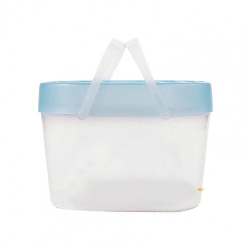 Compact Portable Fish Tank Hole Plastic Portable Fish Tank Pet Crate Small Pet Crate Mini Fish Tank:  Blue S