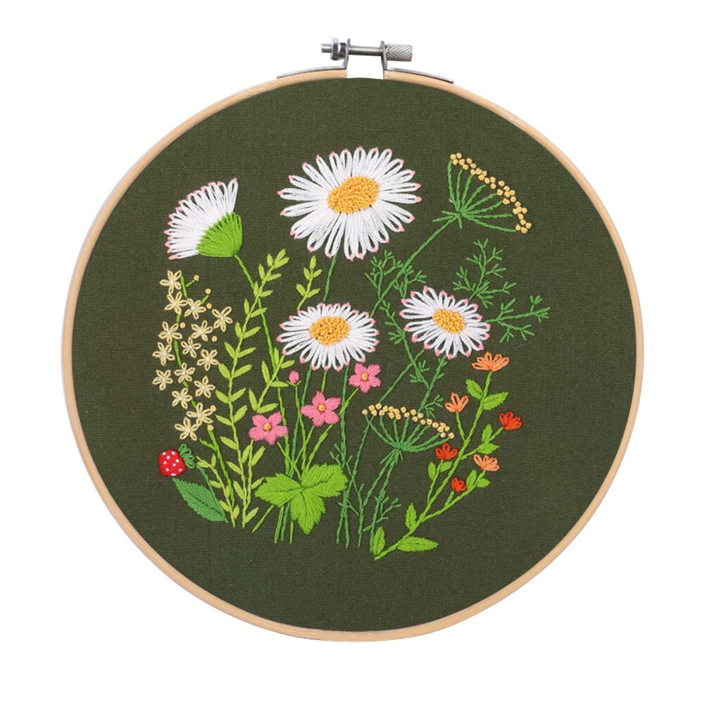 Handwork Needlework Plants Pattern Threads Tools Home Decoration Cross Stitch Embroidery Flowers DIY Starter Kit Ribbon Painting: 02