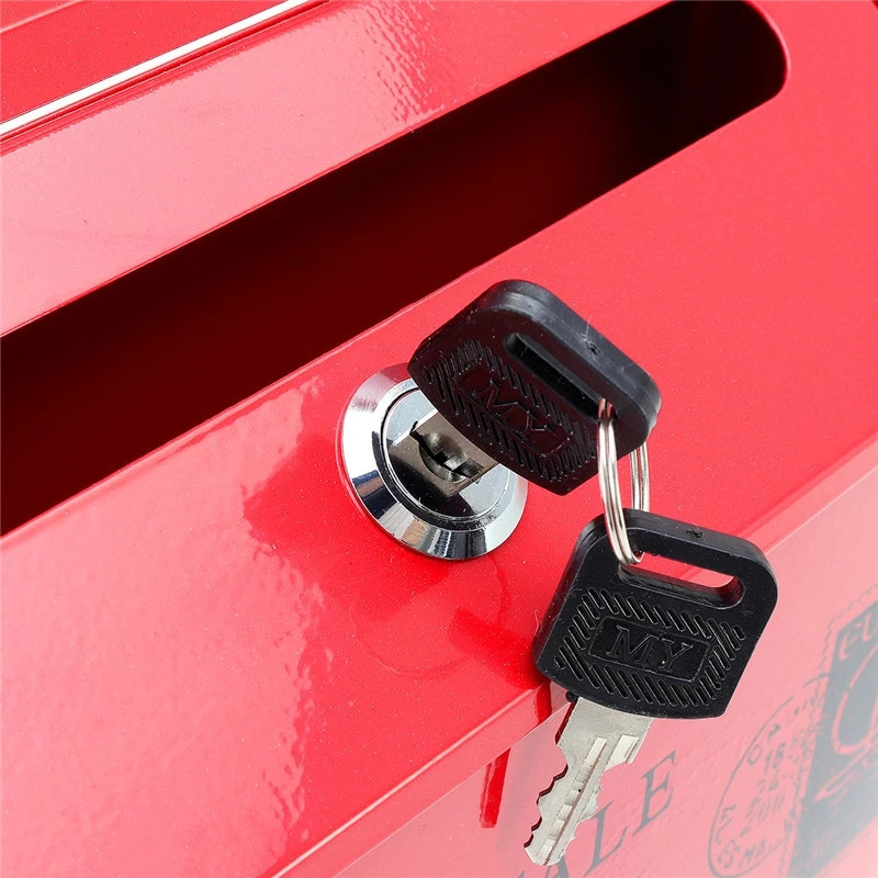 Retro American Pastoral Wall Mounted Mailbox Bucket Newspaper Boxes Mail Box Metal Letter Post Mailbox Garden Decoration