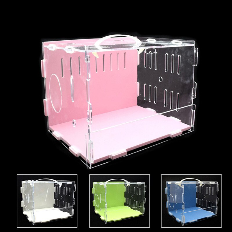 Hámster Habitat acrílico pequeño Pet Habitat jaula hámster Casa de estar caja transparente con alimentador Bol botella rueda