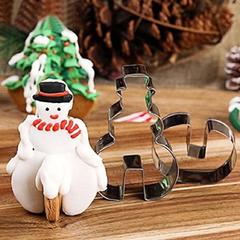 Diy Bakken Gereedschappen Rvs 3D Kerst Cookie Cutters Cake Cookie Mold Fondant Cutter 8 Stks/set