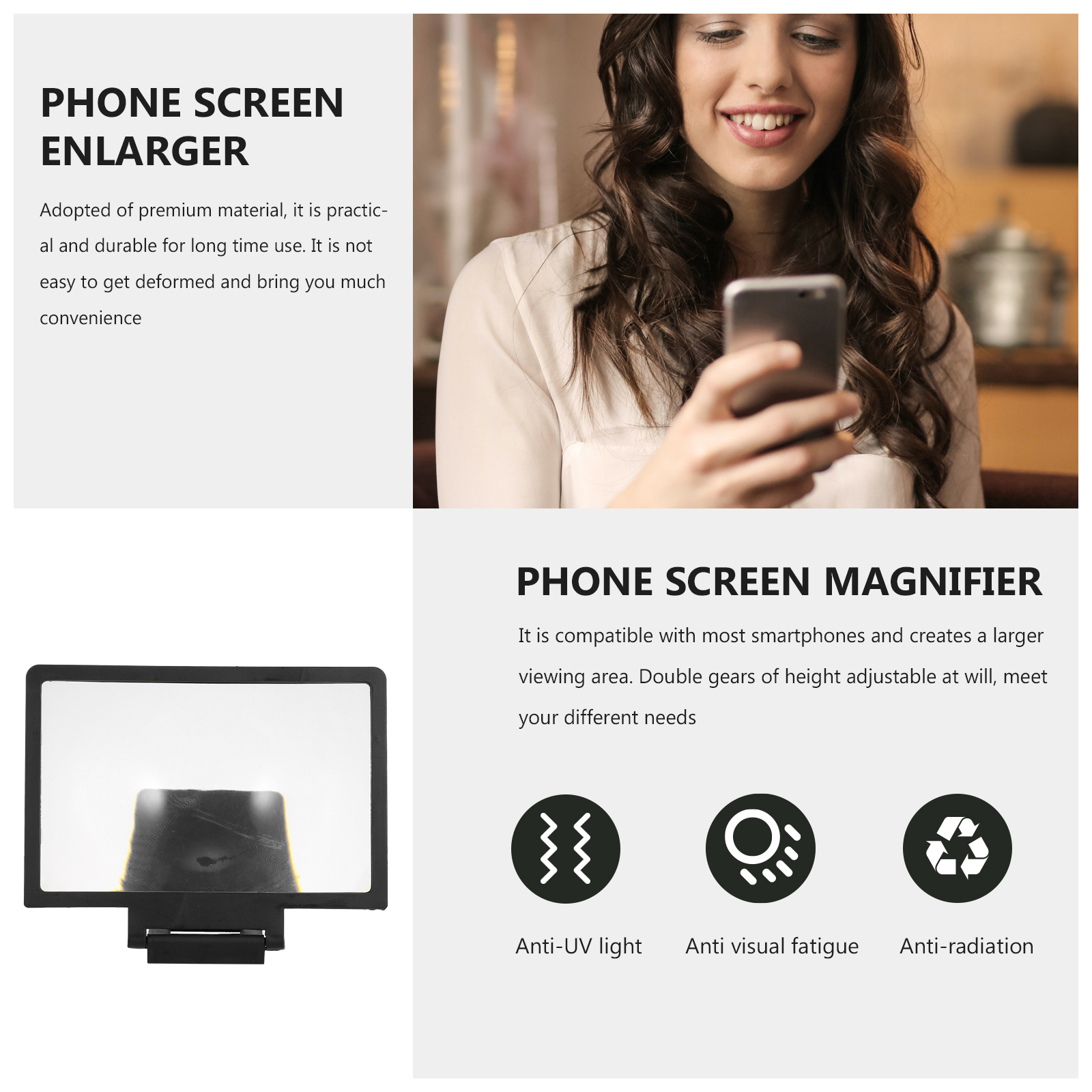 3 Pcs Mobiel Scherm Vergrootglas Praktische Anti-Straling Telefoon Screen Vergroter