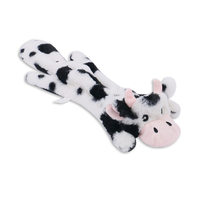 Smiling Cheese Plush Super Soft Pet Dog Squeaky Toy with 2 Sounder Penguin Lion Cow Fits for Middle & Big Sized Dogs Labrador: Cow