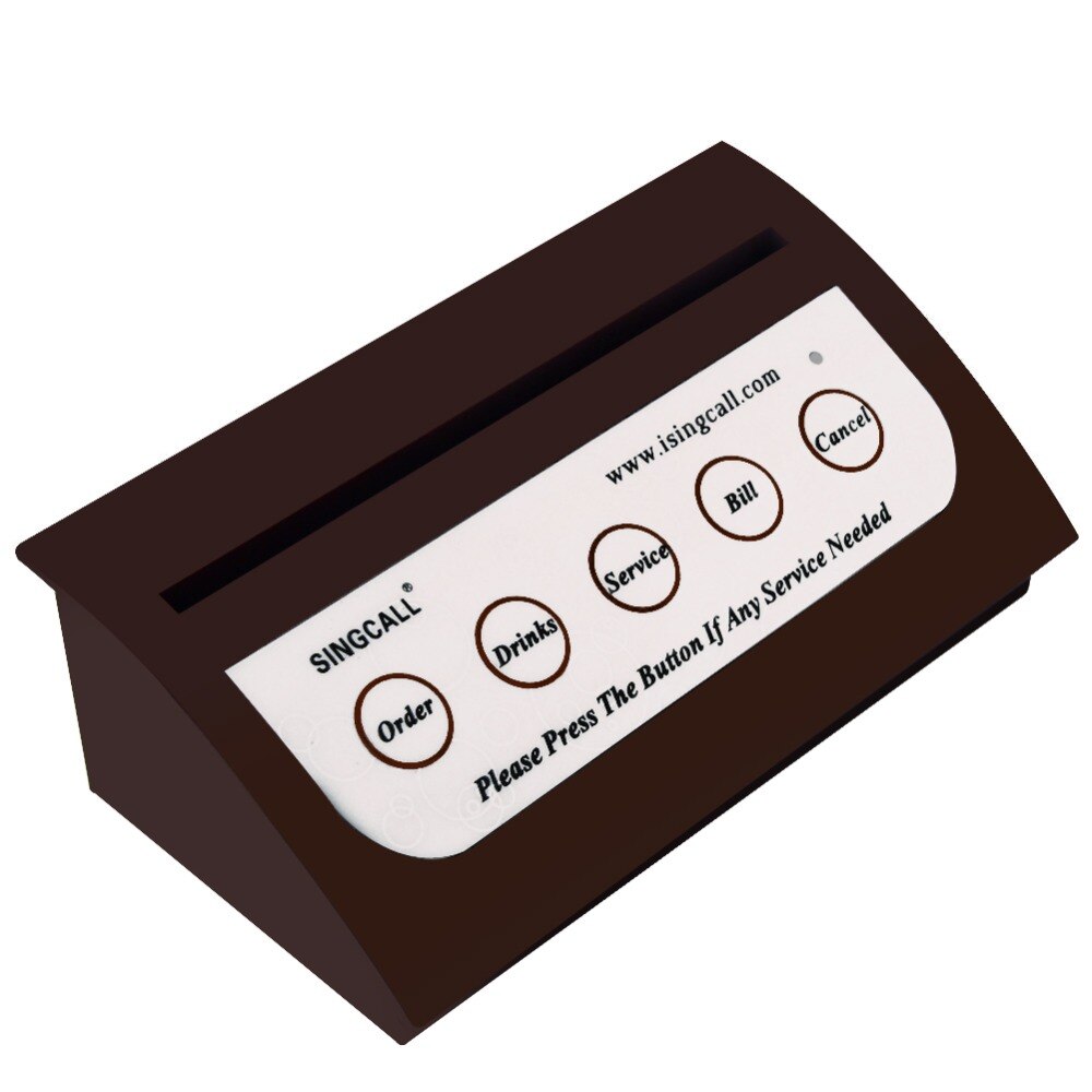 SINGCALL Wireless Service Calling System Multi-keys with 5 options with menu holder freely 1500M coverage,APE750W