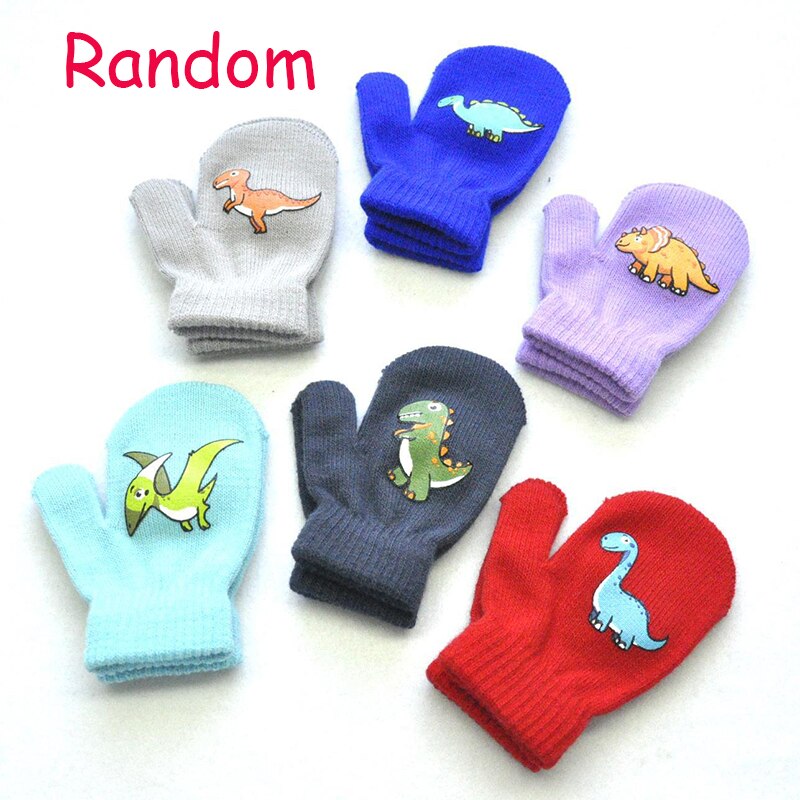 1 paire PVC anti-dérapant tricot gants enfants extérieur Camouflage Robot pelle dinosaure imprimer hiver mitaines Sport gants enfant: 15