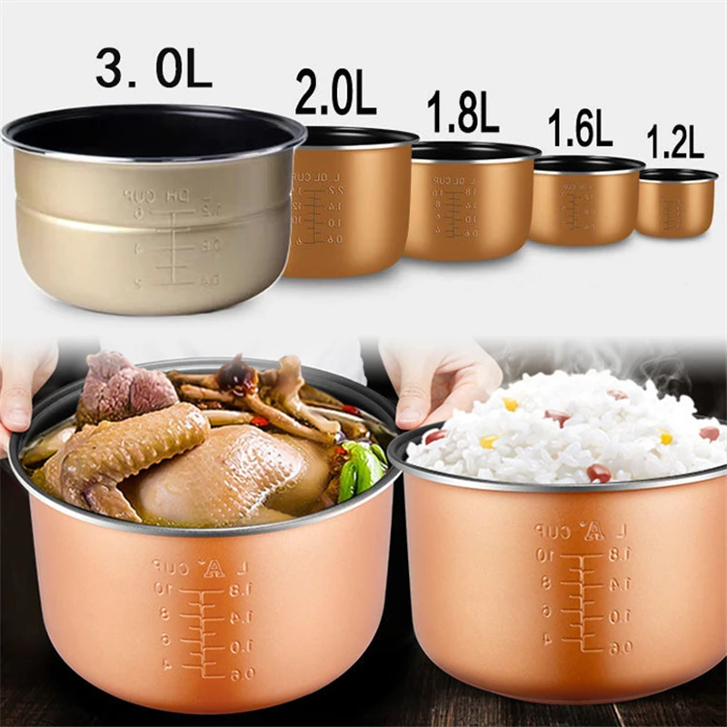 Mini olla arrocera eléctrica para el coche, revestimiento para cocinar arroz, accesorios universales, 1,2 L-4L