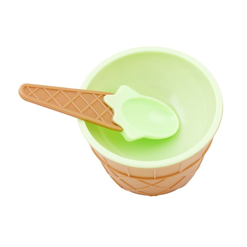 Cuencos de helado para niños, taza, tazón de pareja, , contenedor para postres, cuchara, el mejor para niños: green