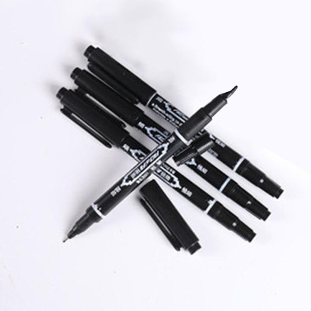 Black Ultra-fine Double-end Marker Pen Small-end Pen Water-based For Hook Line Pen Practical Stationery