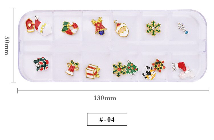 12 stk/hjul metal 3d diamanter nail art julepynt charms negle glitter rhinestones hjul negle forsyninger smykker