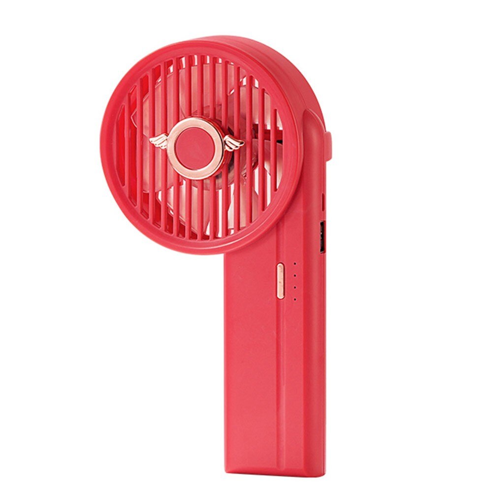 USBColorful Portable Handheld Fan Low Noise Multi-function Mini Rechargeable Adjustable Hand Free Cooling Fan With Power Bank: RD