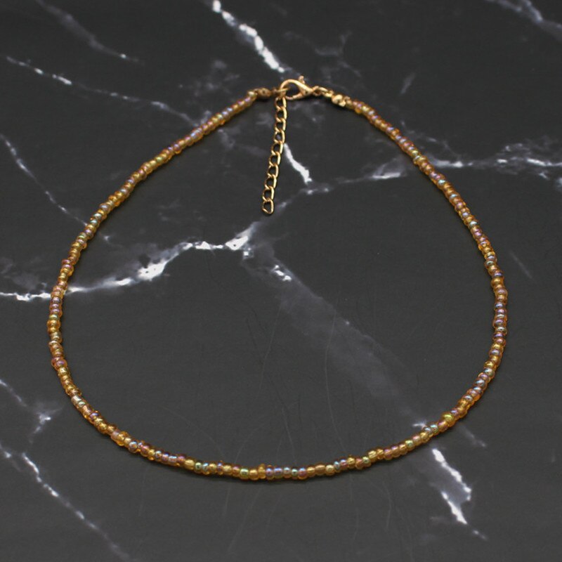 Bohemia Handmade Rainbow koraliki proste Choker naszyjnik moda damska dziki słodki kolorowy kołnierz biżuteria prezent: 27