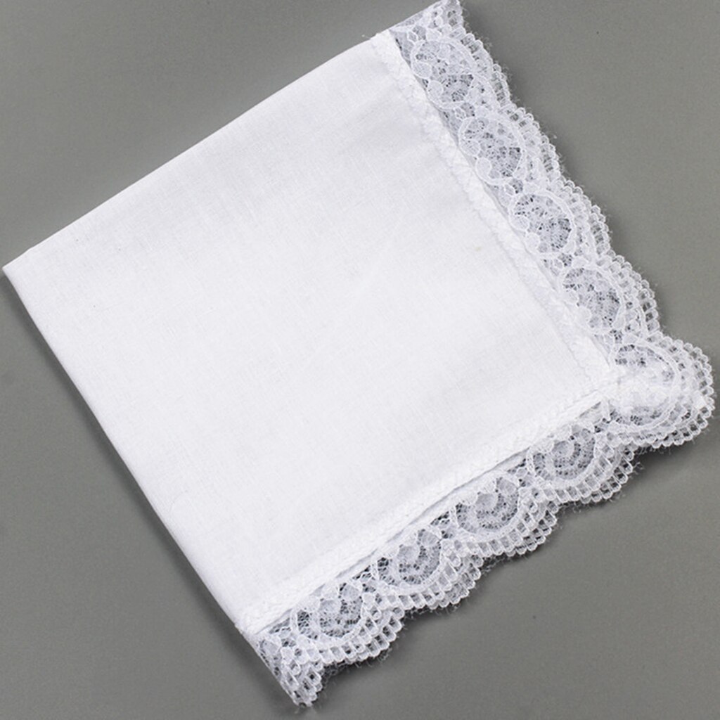 10x gjør-det-selv-dame hvite hankies fest bryllupslommetørklær 100%  bomullshanky
